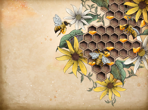 Bees on brown