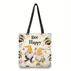 bee happy tote bag