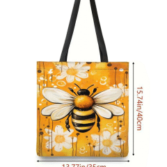 yellow tote bag with bee