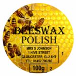 Polish Label with Bees on Comb Honey 2 CIRCLE - 50mm OR 70mm