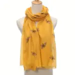 Yellow Scarf with Bees