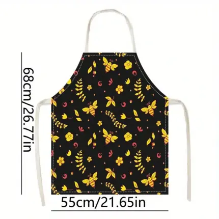 Bee and Leaf Print Apron