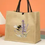 Bee on Lavender Jute Bag