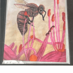 7" x 5" HONEY BEE ON LILY STEMS GREETINGS CARD