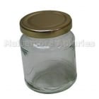 8oz (227g) Glass Round Jars x 128 - Inc Twist-On Metal Lids