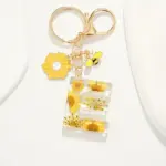 Initial, Bee and Sunflower Keyring - Image 3
