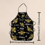 Sweet Honey with Bees on Black Apron