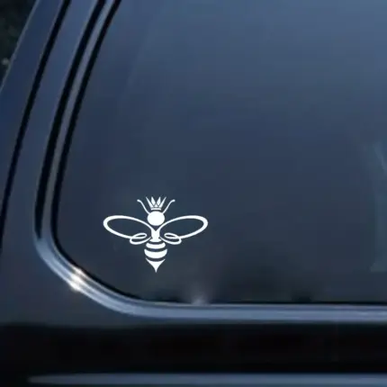 White Queen Bee Car Sticker