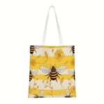 Yellow and White Tote Bee Bag