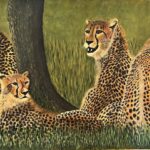 7" x 5" Group of Cheetahs GREETINGS CARD