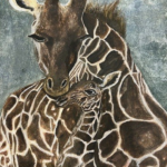 A3 Mother and Baby Giraffe PRINT