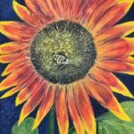 A3 Bee on Sunflower in Garden PRINT